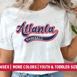 Atlanta Braves Shirt | Retro Style Atlanta Baseball Shirt | Women&#39;s Braves Shirt | Braves Baseball T-Shirt