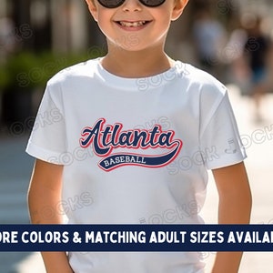 Atlanta Braves Kids Shirt | Youth Braves Tee | Family Matching Dodgers Shirts | Retro Style Atlanta Braves T-Shirt