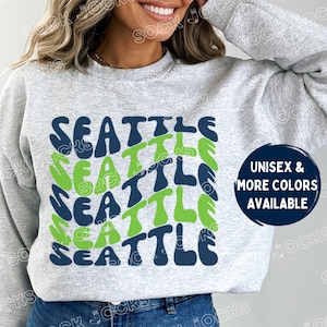 Retro Seattle Seahawks Football Crewneck, Groovy Seattle Seahawks Football Sweatshirt, Seahawks Sweatshirt