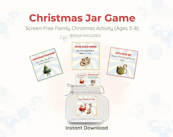 Juego del tarro navideño • 30 tarjetas de actividades imprimibles (PDF)