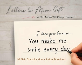 Cartas para mamá imprimibles, tarjetas para completar para niños, regalo del Día de la Madre de parte de los niños, regalo DIY para mamá, descarga instantánea