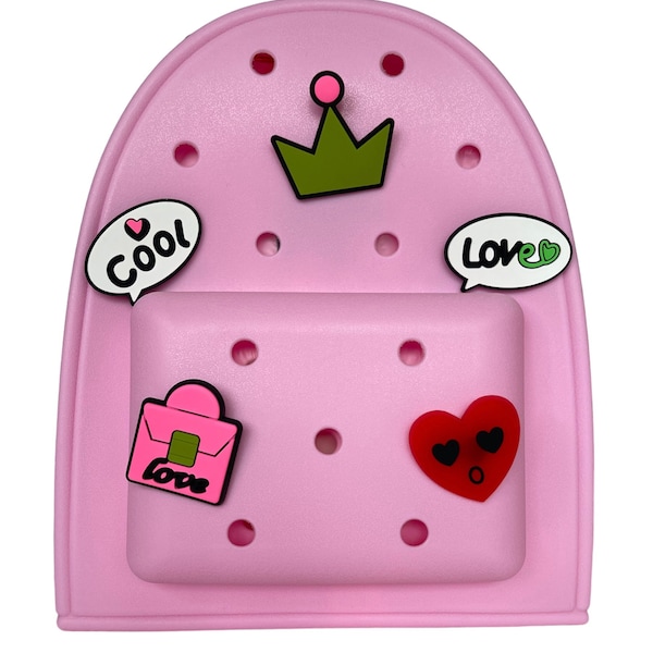 Cute Trendy Kids Silicone Charm Backpack Gift for Boys and Girls Travel Beach Bag School Backpack Croc Charm Bag