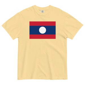 Laos Flag Shirt - Vintage Laotian T-Shirt for Heritage Pride, Laos Souvenir Tee, Unisex Cotton Comfortable Fit