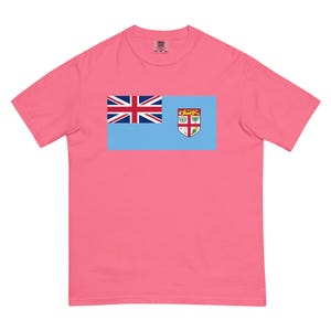 Fiji Flag T-Shirt | Fijian Pride Tee | Unisex Heavyweight Garment-Dyed Vintage Shirt