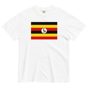 Camisa com a bandeira de Uganda | Camiseta do Orgulho Nacional | Camiseta com as raízes de Uganda | Roupas tradicionais de Kampala | Camiseta vintage de Uganda