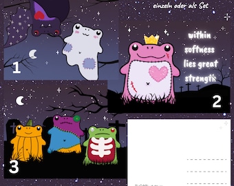Spooky Frog Prints - Postcards - Halloween Prints