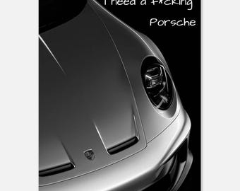 Premium Matte Paper Poster with a Porsche