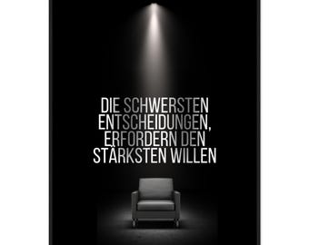 Beleuchteter Sessel Poster - Motivationskunst für dein Zuhause - Hochwertiger Rahmen-Fotodruck