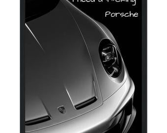 Premium Matte Paper Wooden Framed Poster with a Porsche