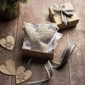 Anchor embroidery kit - Dove pendant peace dove Christmas decoration
