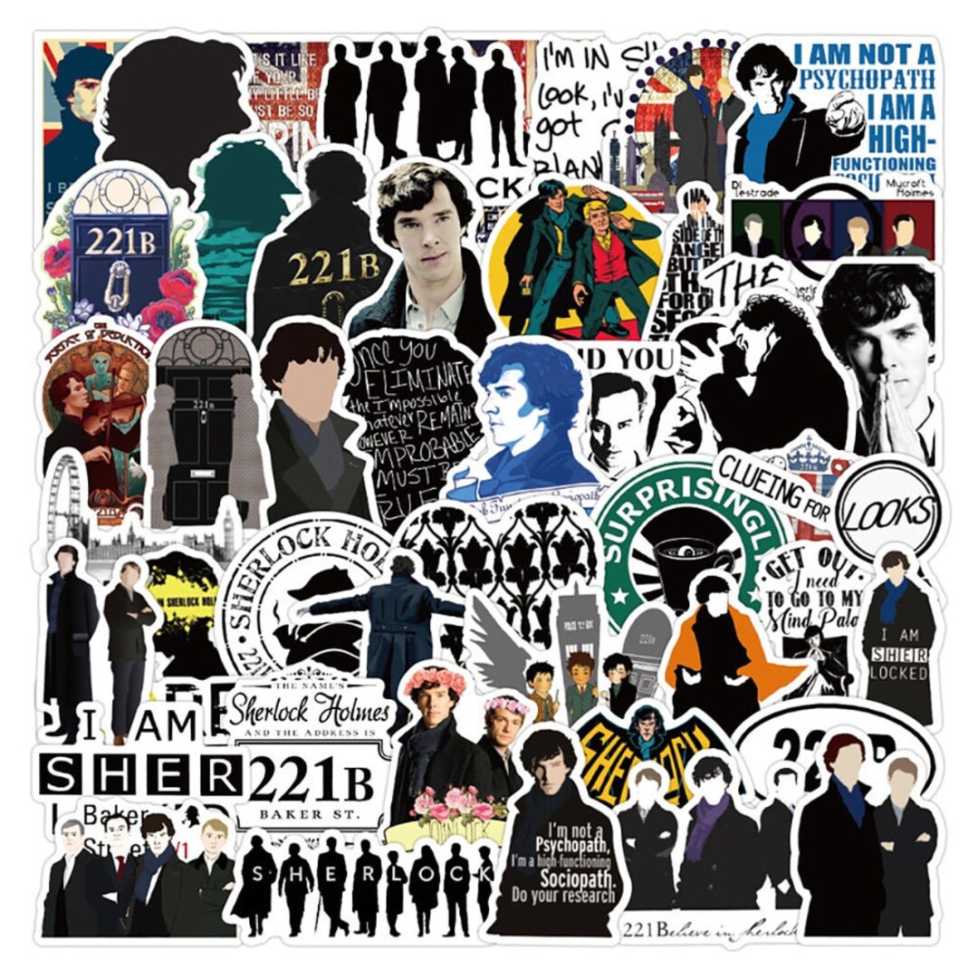 Sherlock Holmes Stickers Sticker Stickers Art Sticker Artwork Decal Gift for Home Decor Laptop ...