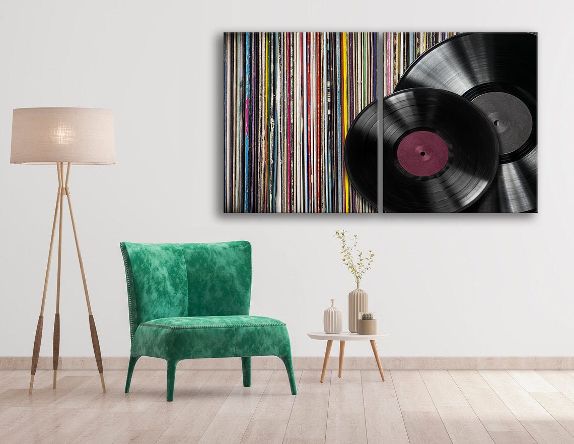 Vinyl Record Art, Music Wall Art, Retro Wall Decor Vinyl Collection 