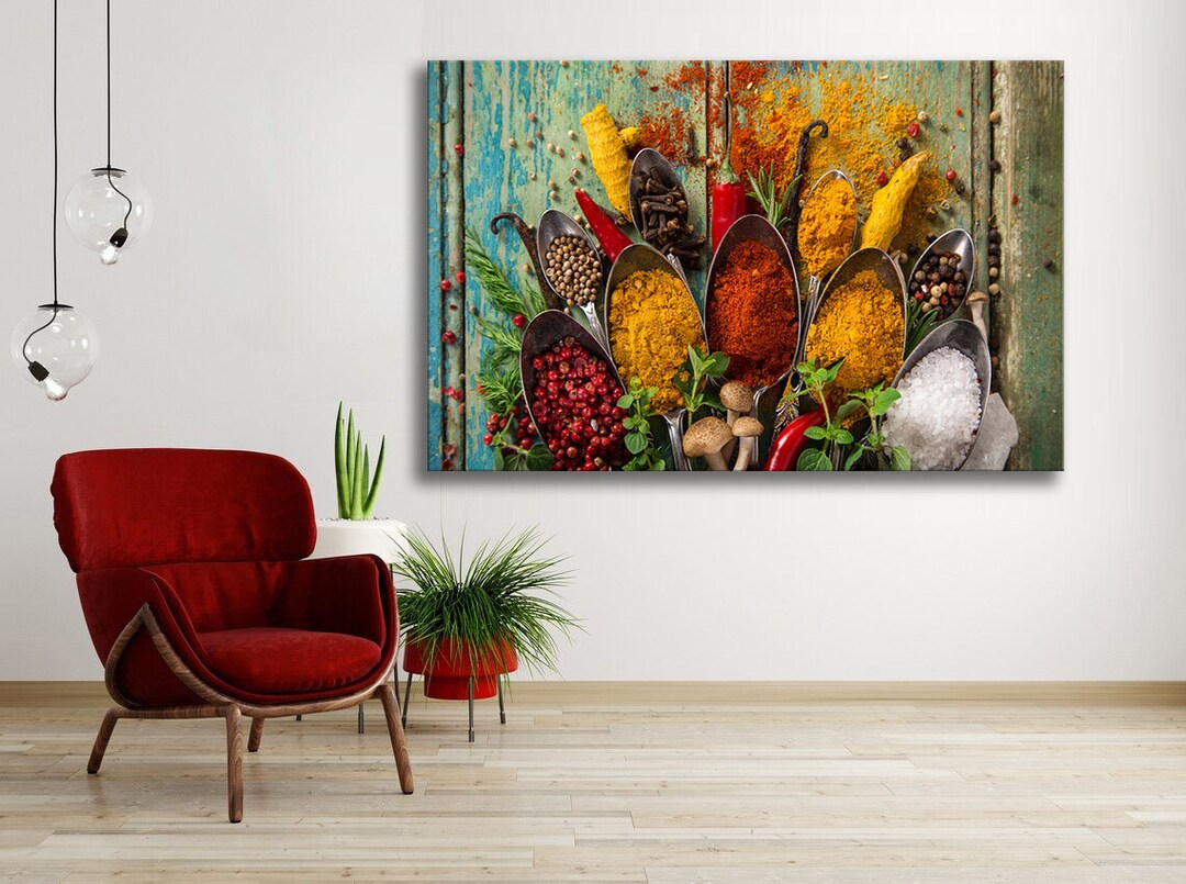 canvas geeks cooking kitchen café - wrapped canvas... Spices Canvas Print Kitchen Wall Decor Cooking Gifts Multi Panel Canvas ...