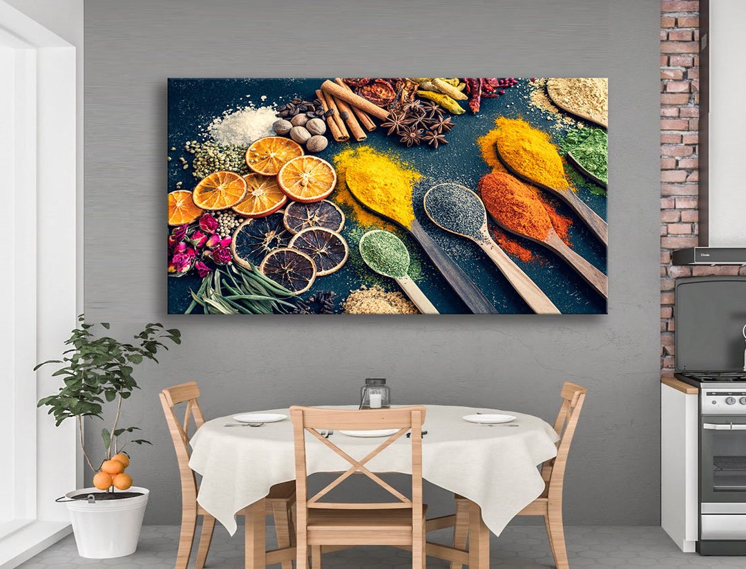 Spices Canvas Print Kitchen Wall Decor Cooking Gifts Multi Panel Canvas