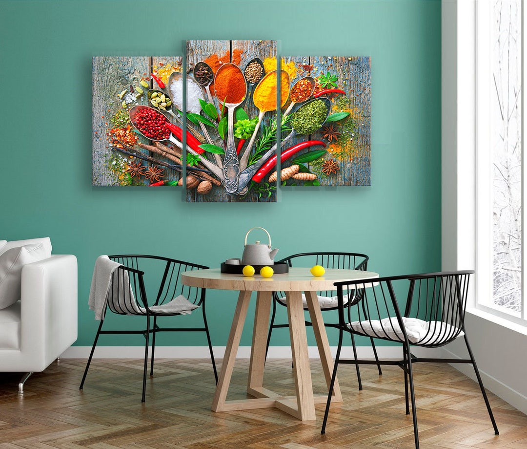 Spices Canvas Print Kitchen Wall Decor Cooking Gifts Multi Panel Canvas