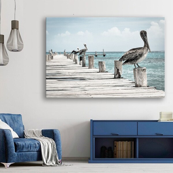 Pelican wall art Bird wall decor Coastal wall art, Pelican art Beach wall decor Home decor wall art