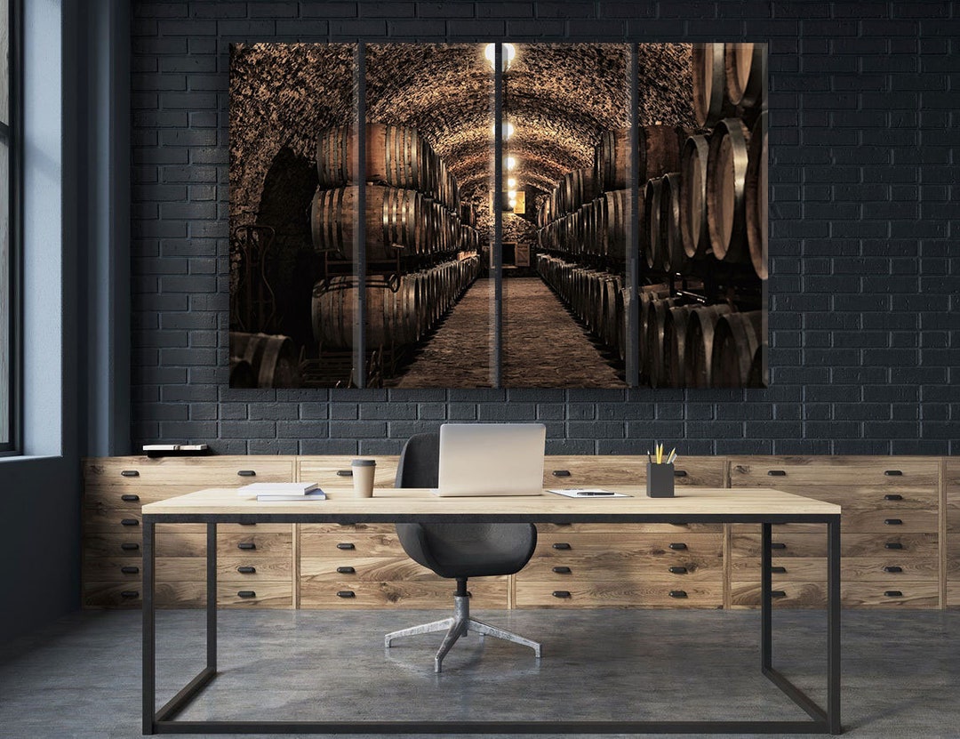 Wine Cellar Wall Art Wine Gifts Wine Barrel Canvas Print Restaurant
