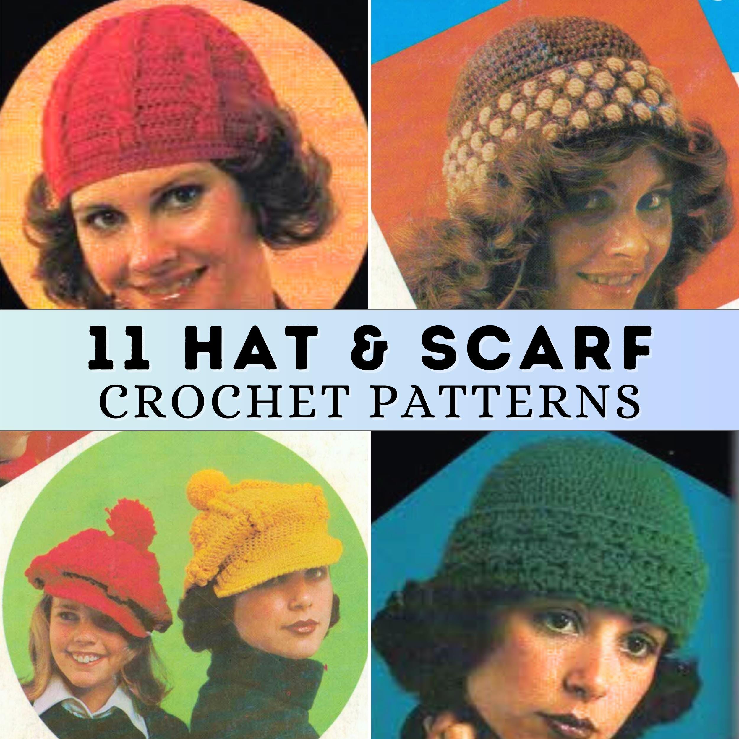 Bulky Hat Crochet Pattern Women Beanie Winter 70s Vintage
