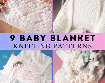 Baby Blanket Knitting Pattern Vintage Newborn Baby Shawl Lace Snuggle Square Round Christening Blanket Baptism 3 ply 2 ply 4 ply Patons PDF