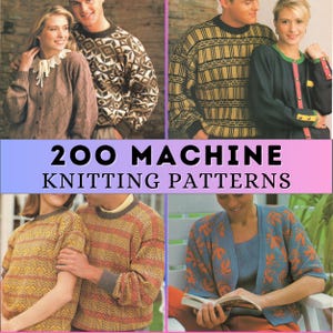 Machine Knitting Patterns Standard Gauge Flatbed Punchard Fair Isle Motif Women Men Sweater Knit Magazines Bundle PDF
