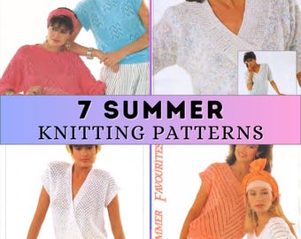 V-neck Short Sleeve Sweater Knitting Pattern Summer Sweater