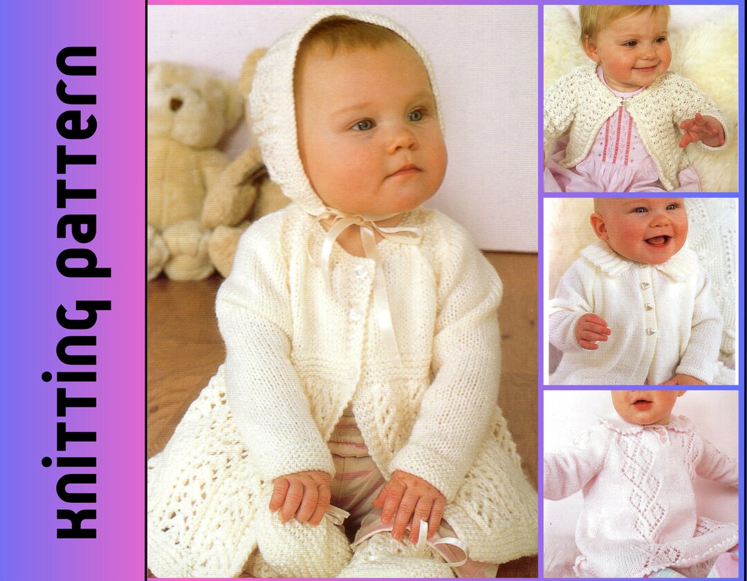 6 X Baby Girl Cardigan Knitting Pattern PDF Baby Knitting Etsy