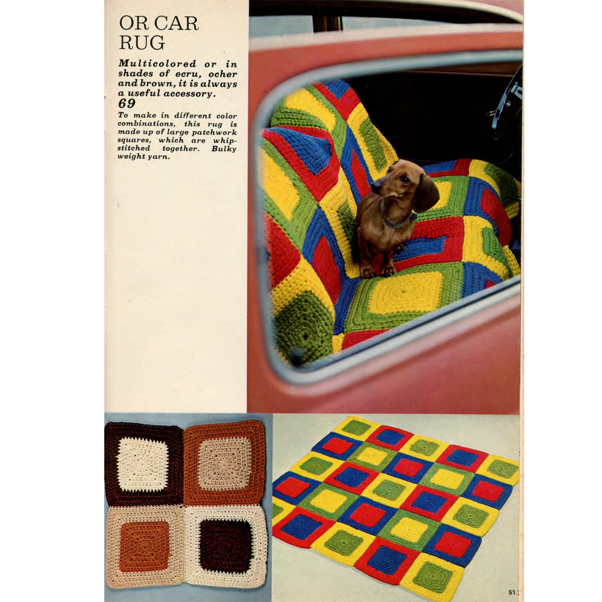Granny Square Rug Crochet Pattern Easy Beginner Patchwork Bulky Chunky ...