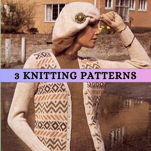 Fair Isle Wool Beret - Etsy display picture 3