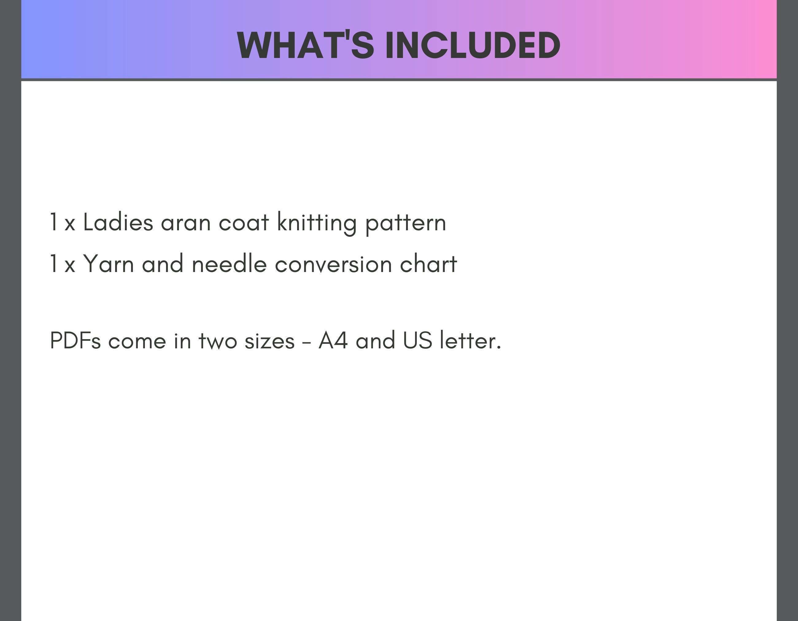 Oversized Knit Cardigan Pattern Aran Knitting Pattern 80s Vintage Long ...