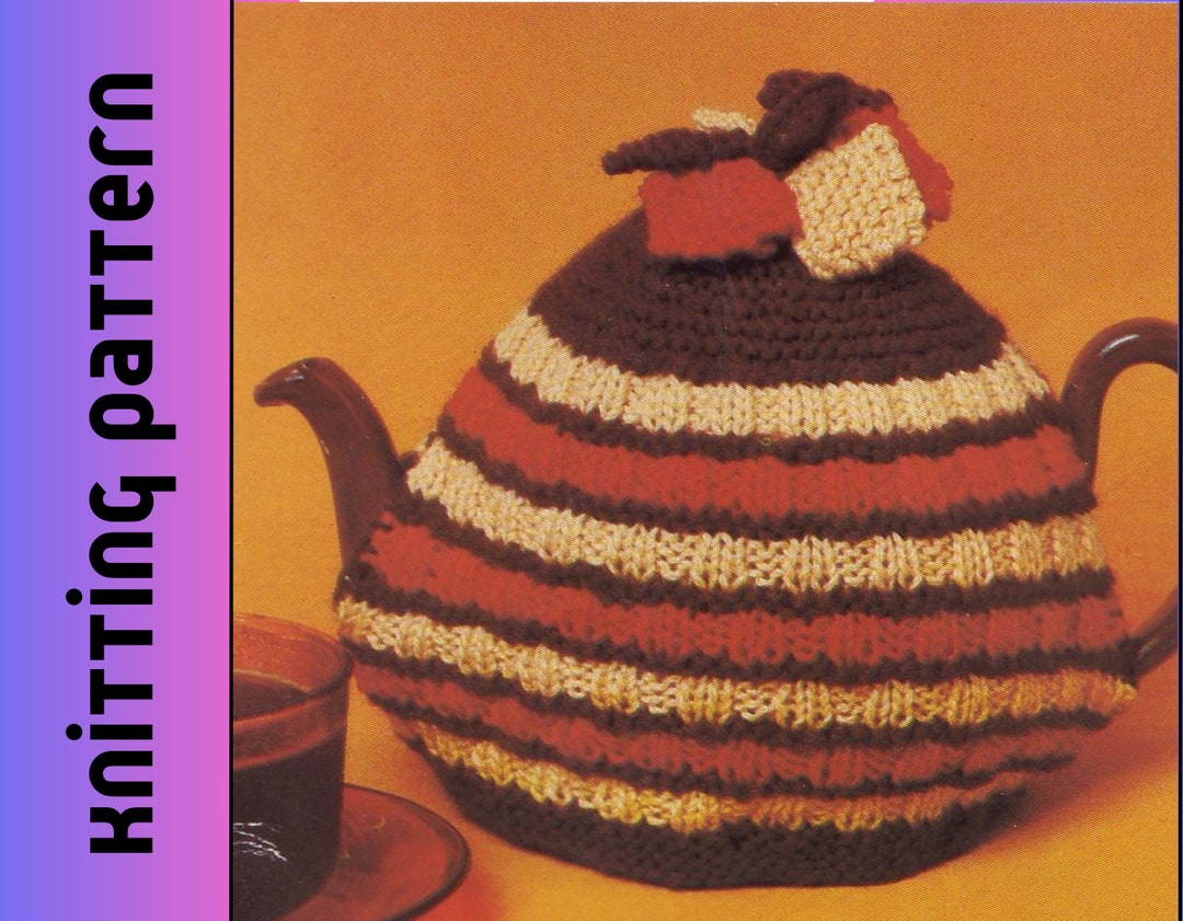 3 X Teapot Cosy Knitting Pattern PDF 70s Vintage Pattern Etsy