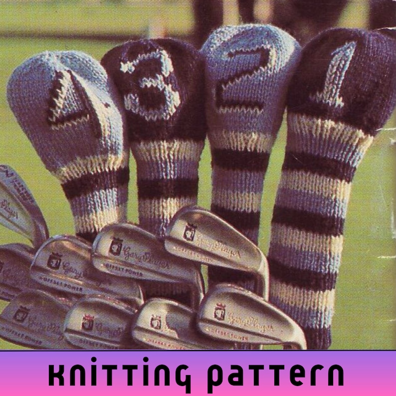 Golf Club Cover Knitting Pattern, Knitted Golf Head Covers Pattern