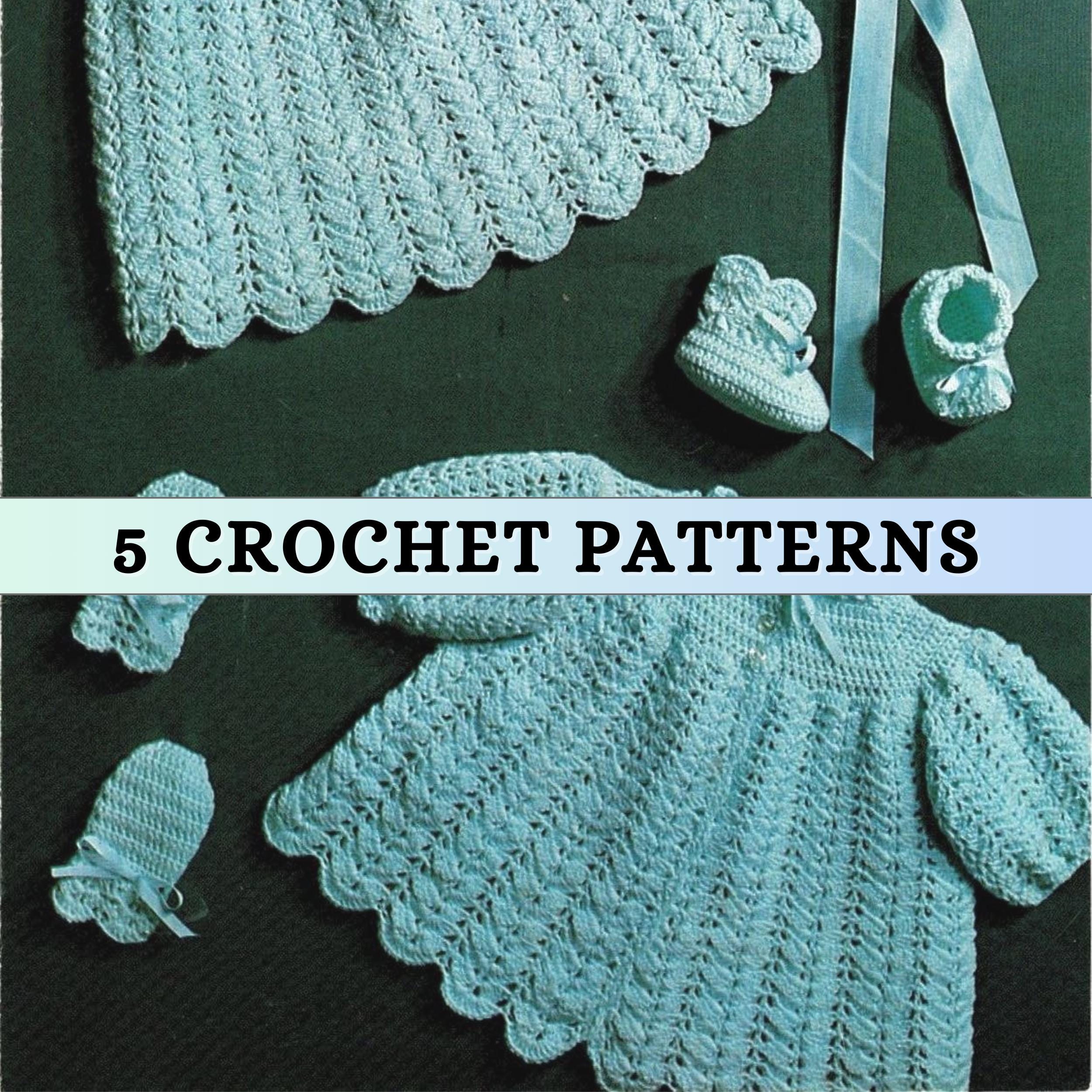 30 Unique Crochet Dresses for Fashion-Loving Crafters: Beach Covers, Vintage Finds, and... 17 60s Vintage Baby Layette Set Pattern