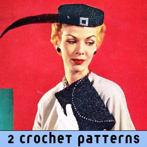 Crochet Clutch Bag Pattern Envelope Simple Handbag 50s Vintage Pill Box Hat Women Retro Small Purse Evening 3 ply Patons Digital PDF
