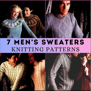Cable Knit Sweater Men Pattern Raglan Sweater Classic V neck Autumn Aran Knitting Pattern Jumper Bundle Patons Chunky Knit DK Winter PDF