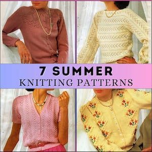 Summer Knitting Pattern Short Sleeve Top Pattern Open Stitch Sweater Lace Knit Short Sleeve Cardigan Patons Knitting patterns for Women PDF