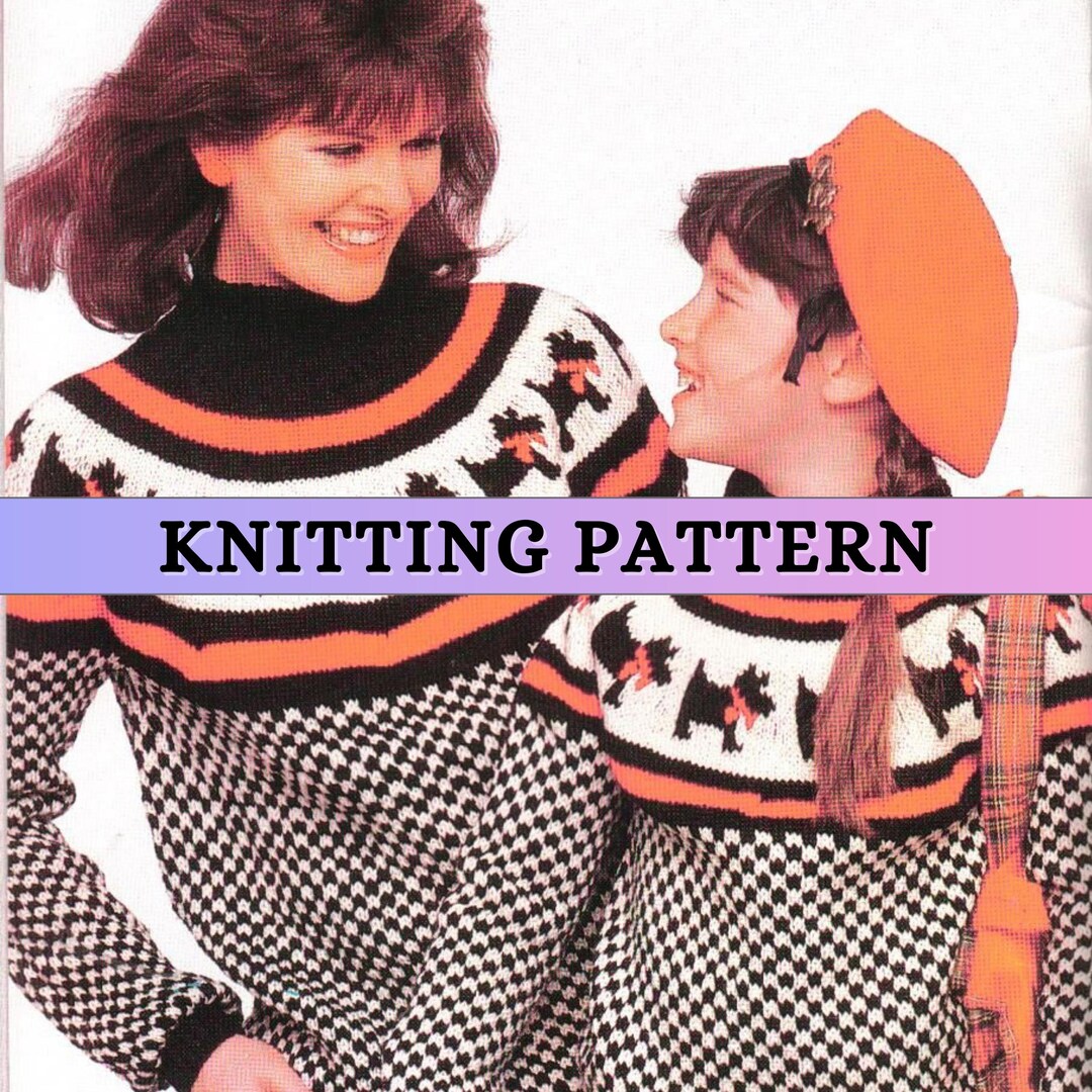 Round Yoke Sweater Knitting Pattern Womens Jumper Motif Colorwork ...