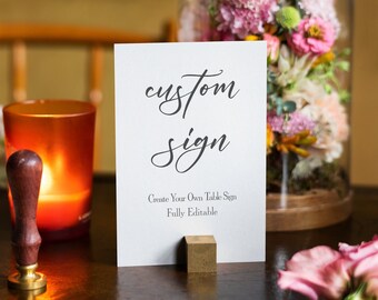 Wedding Table Numbers Sign Template Editable & Printable - Etsy