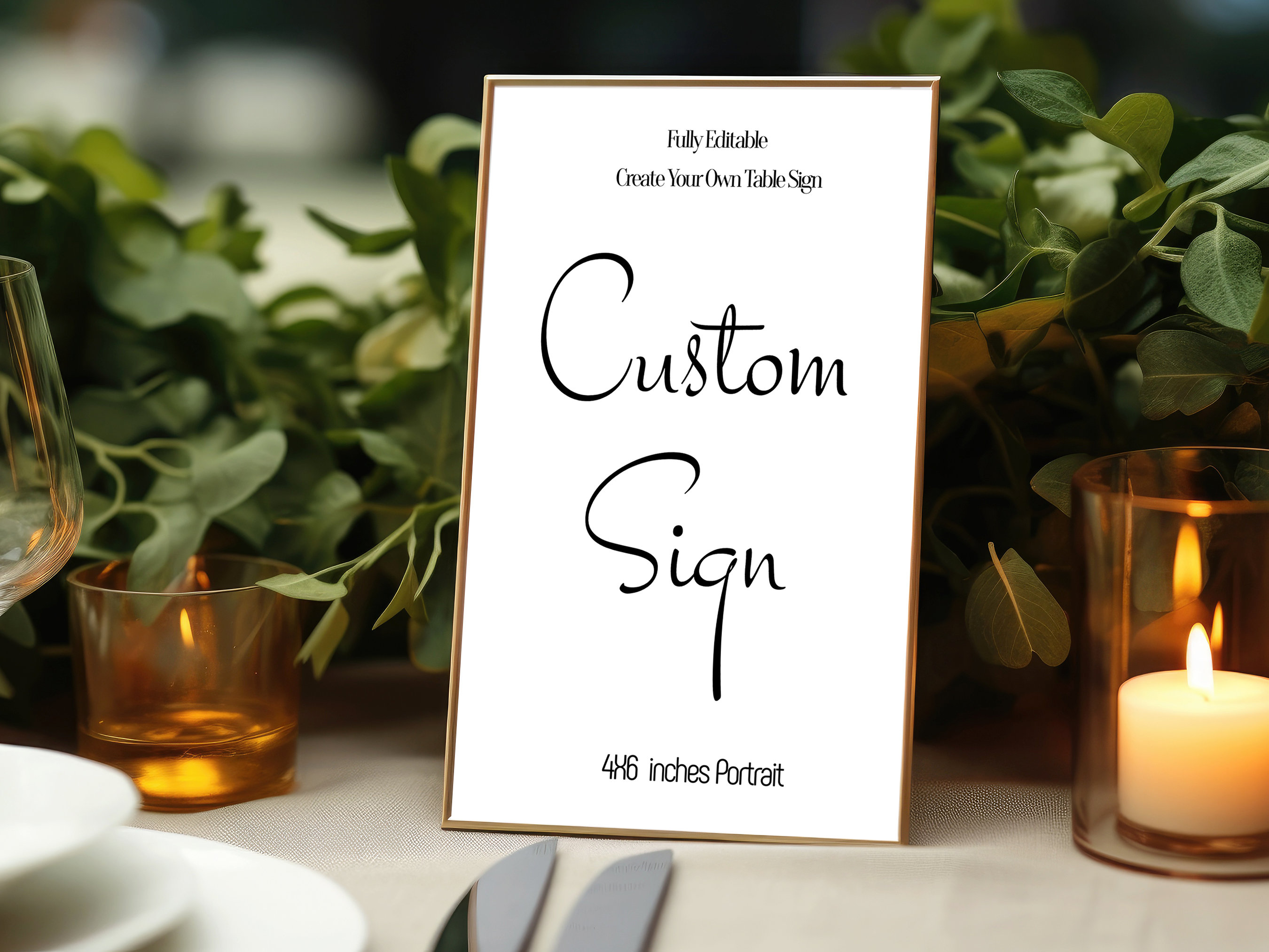 Printable Minimalist Custom Table Sign Editable Custom Sign - Etsy