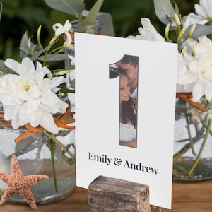 Cornici per foto con numeri, cartelli per tavoli da matrimonio, modello di cartellini per tavoli con foto personalizzati, cartelli per posti a sedere modificabili e stampabili, download immediato / TN209