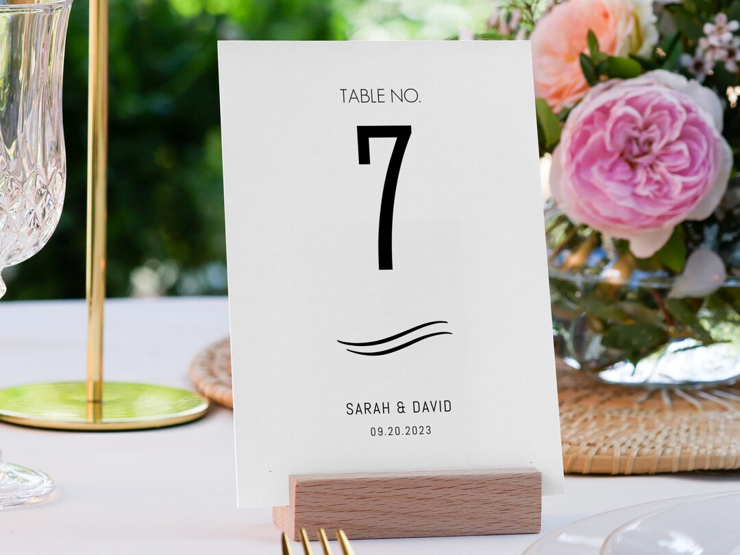 Minimalist Wedding Table Numbers Sign Template, Editable Wedding Table ...