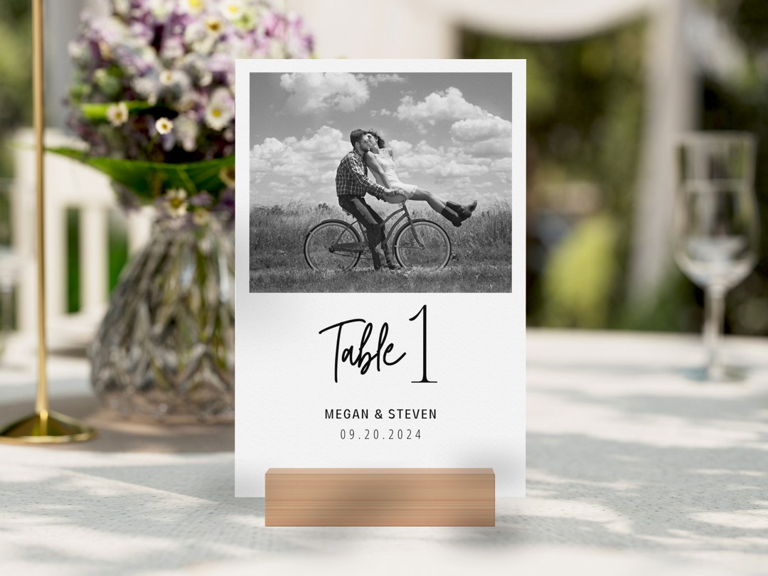 Editable Wedding Photo Table Numbers Template (canva) - Etsy