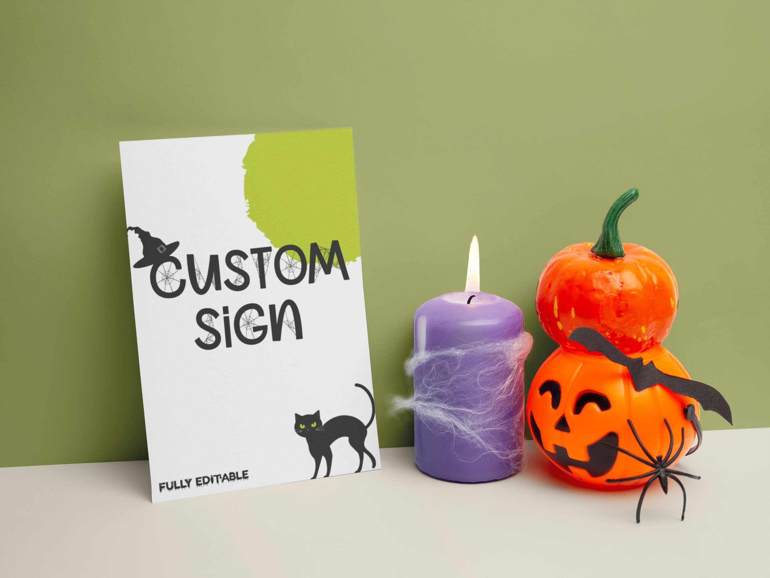 Halloween Custom Sign Template, Printable Halloween Sign, Editable ...