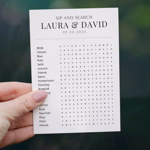 Hochzeit Wortsuchrätsel, Brautparty Schluck & Suche (druckbar und bearbeitbar)