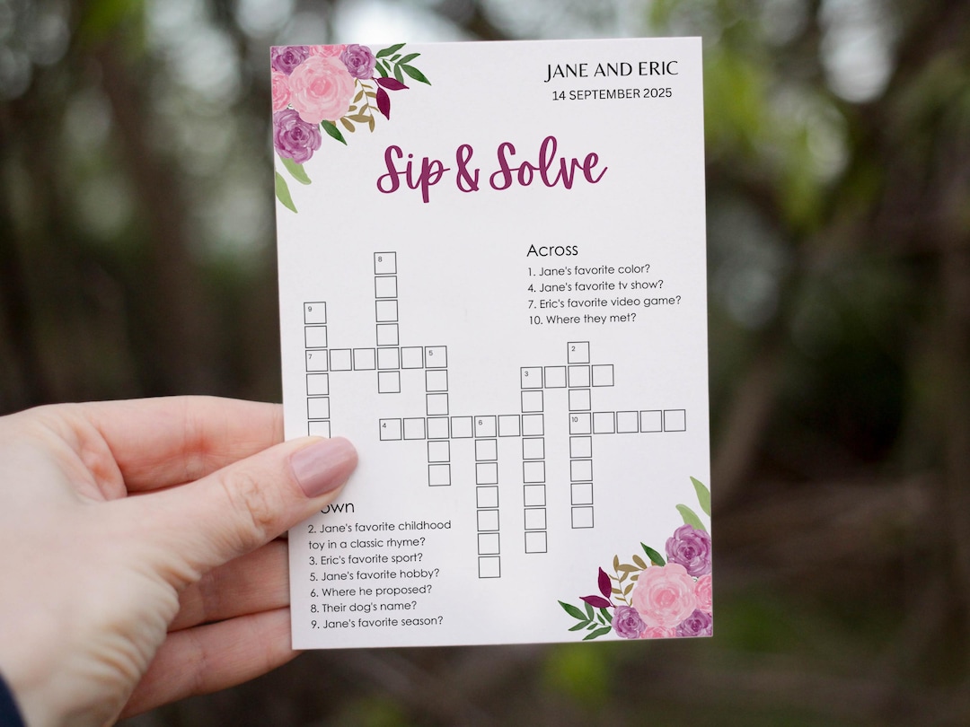 Blooming Bouquet A Floral Crossword Puzzle Template With Pink Rose