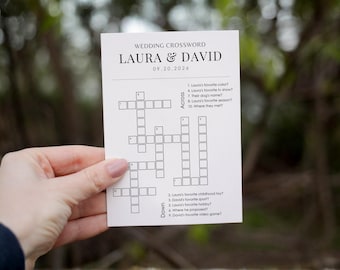 Gioco di puzzle personalizzato, modello di cruciverba "sorseggia e gioca", giochi divertenti per matrimoni e addii al nubilato / WG107