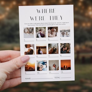 Juego de fotos de boda, diseño minimalista (imprimible y editable)