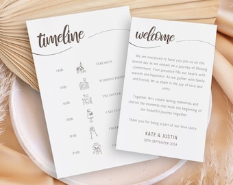 Editable Wedding Timeline & Welcome Letter Template (Digital Download)