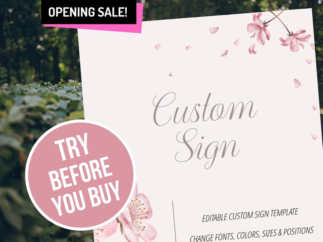 Editable Custom Wedding Sign Printable Custom Sign Template - Etsy