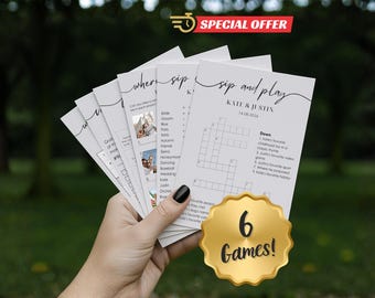 Personalized Wedding Game Bundle, Editable Guest Activity (Digital Download)