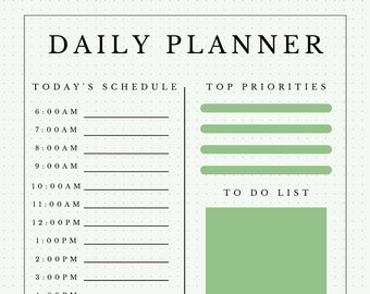 Daily Planner Printable - Etsy
